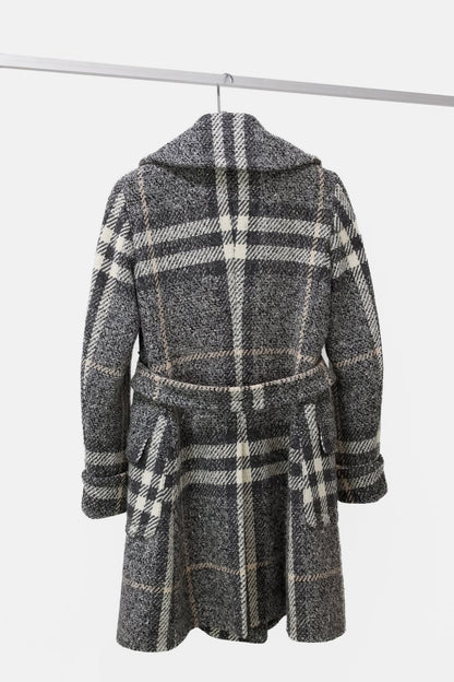 Burberry Grey House Check Wool Coat