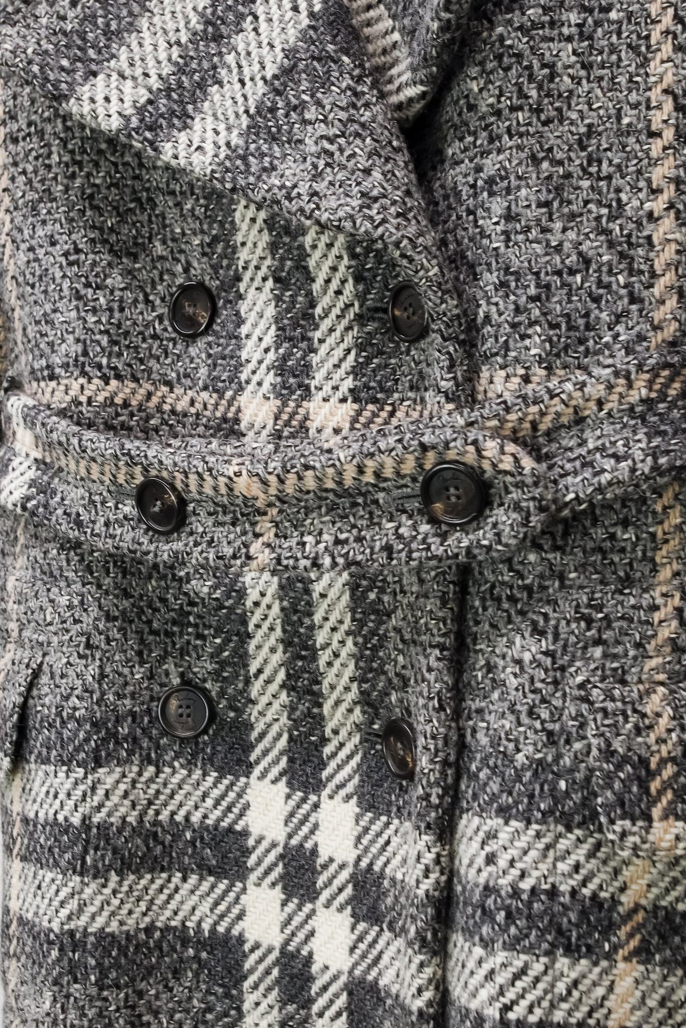 Burberry Grey House Check Wool Coat