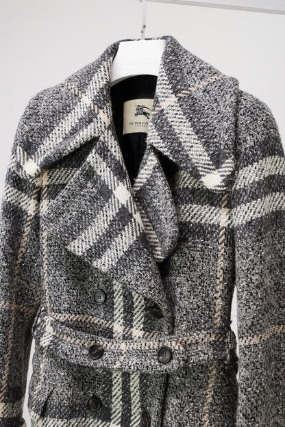 Burberry Grey House Check Wool Coat