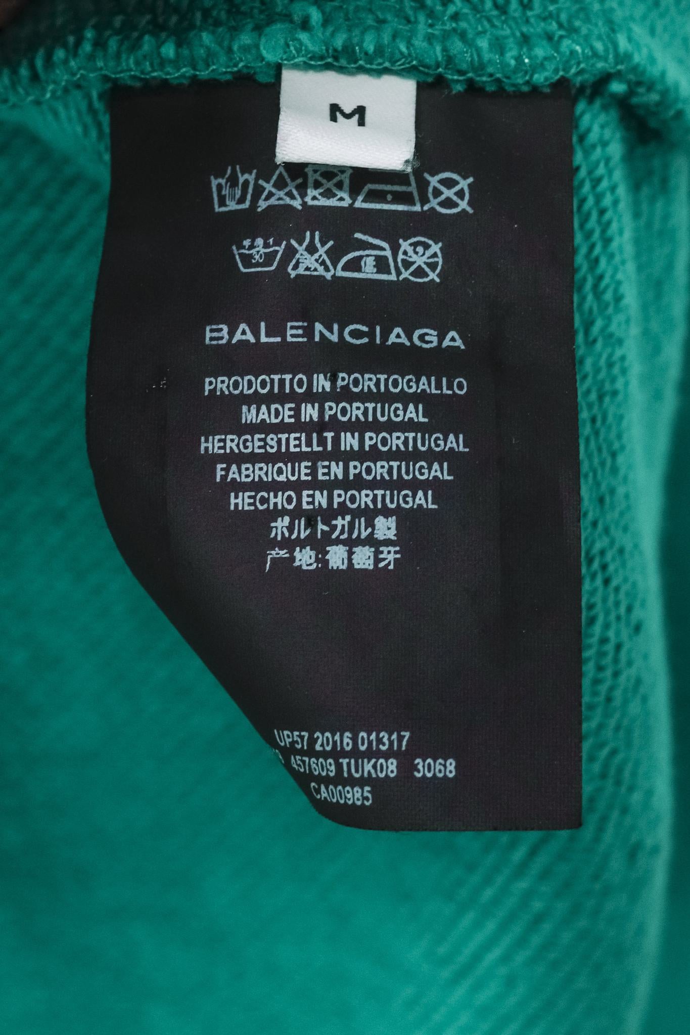 Balenciaga Blue Cotton French Terry Crop Hoodie