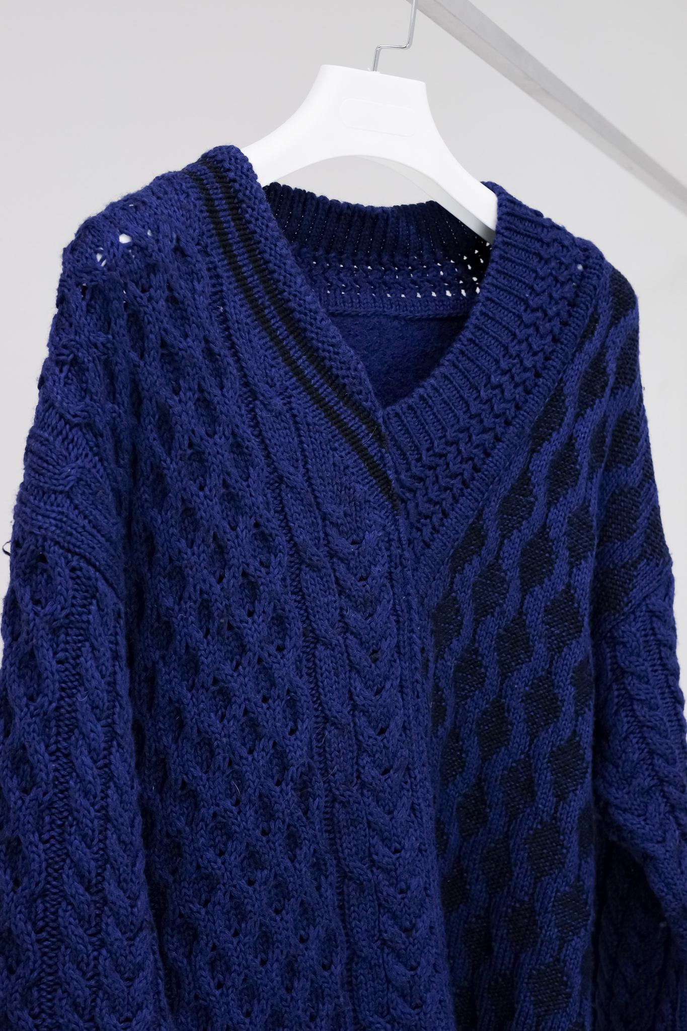 Maison Margiela Deconstructed Cable Knit Jumper