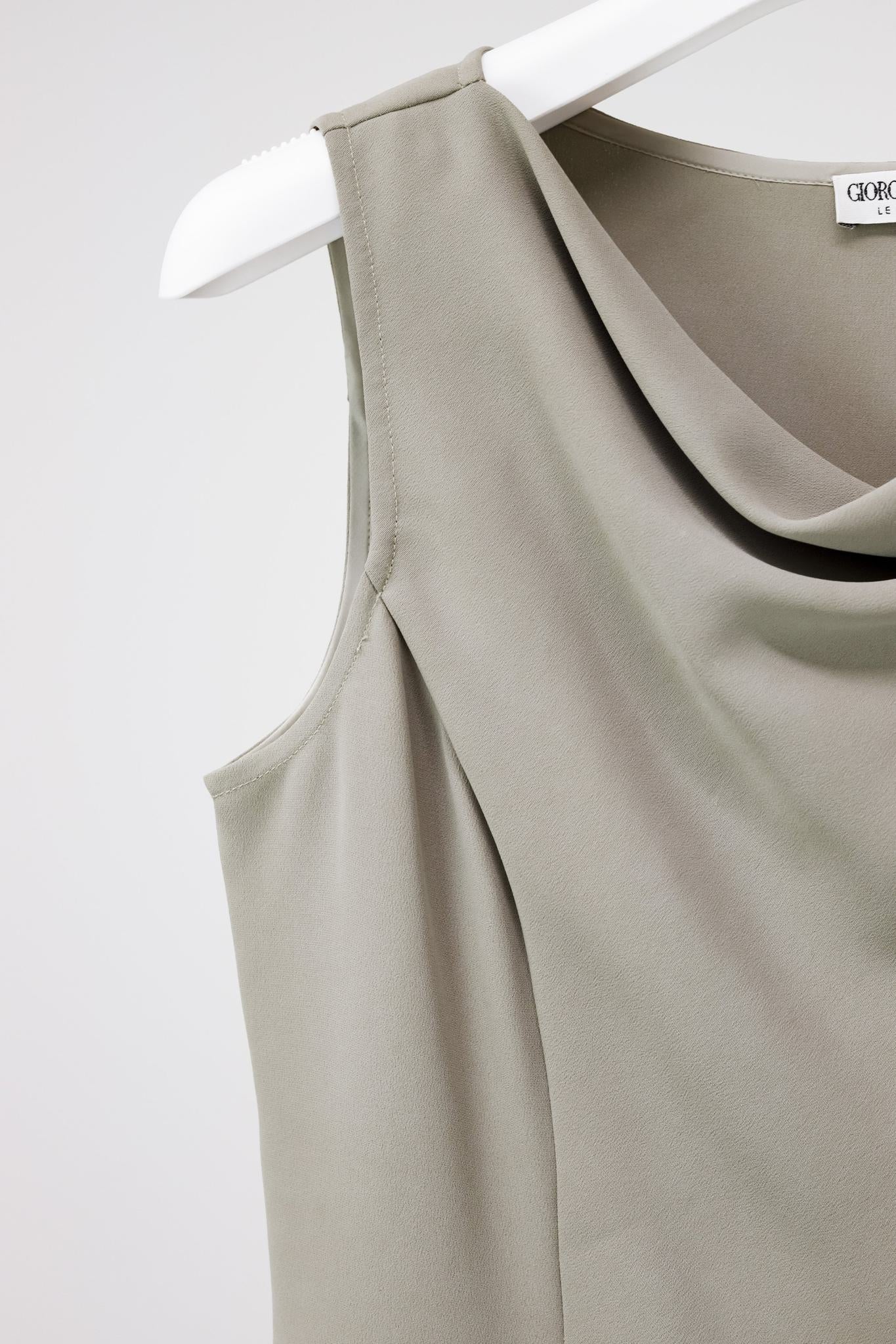 Giorgio Armani Beige Cowl Neck Tank