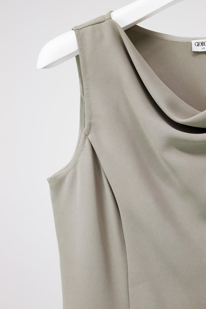 Giorgio Armani Beige Cowl Neck Tank