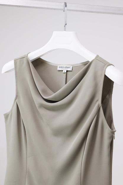 Giorgio Armani Beige Cowl Neck Tank