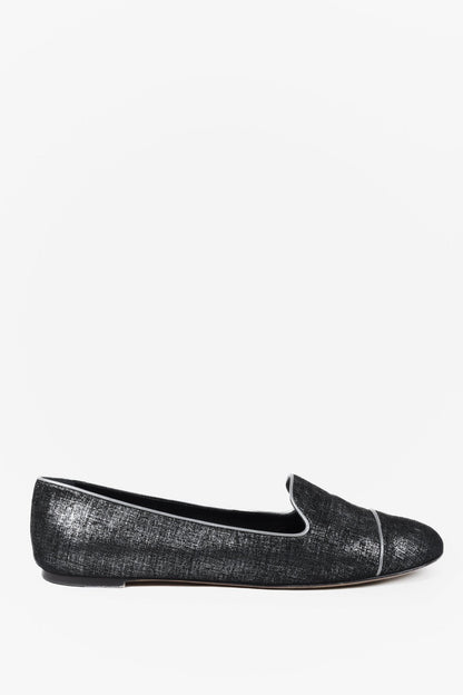 Gianvito Rossi Metallic Suede Loafers