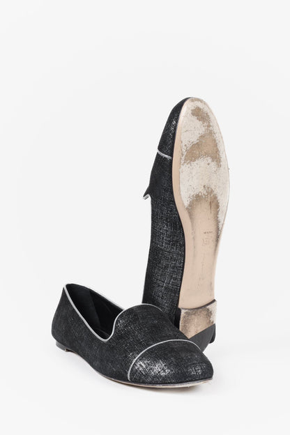 Gianvito Rossi Metallic Suede Loafers