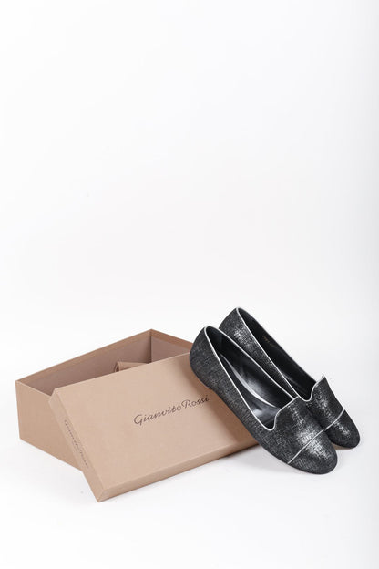 Gianvito Rossi Metallic Suede Loafers