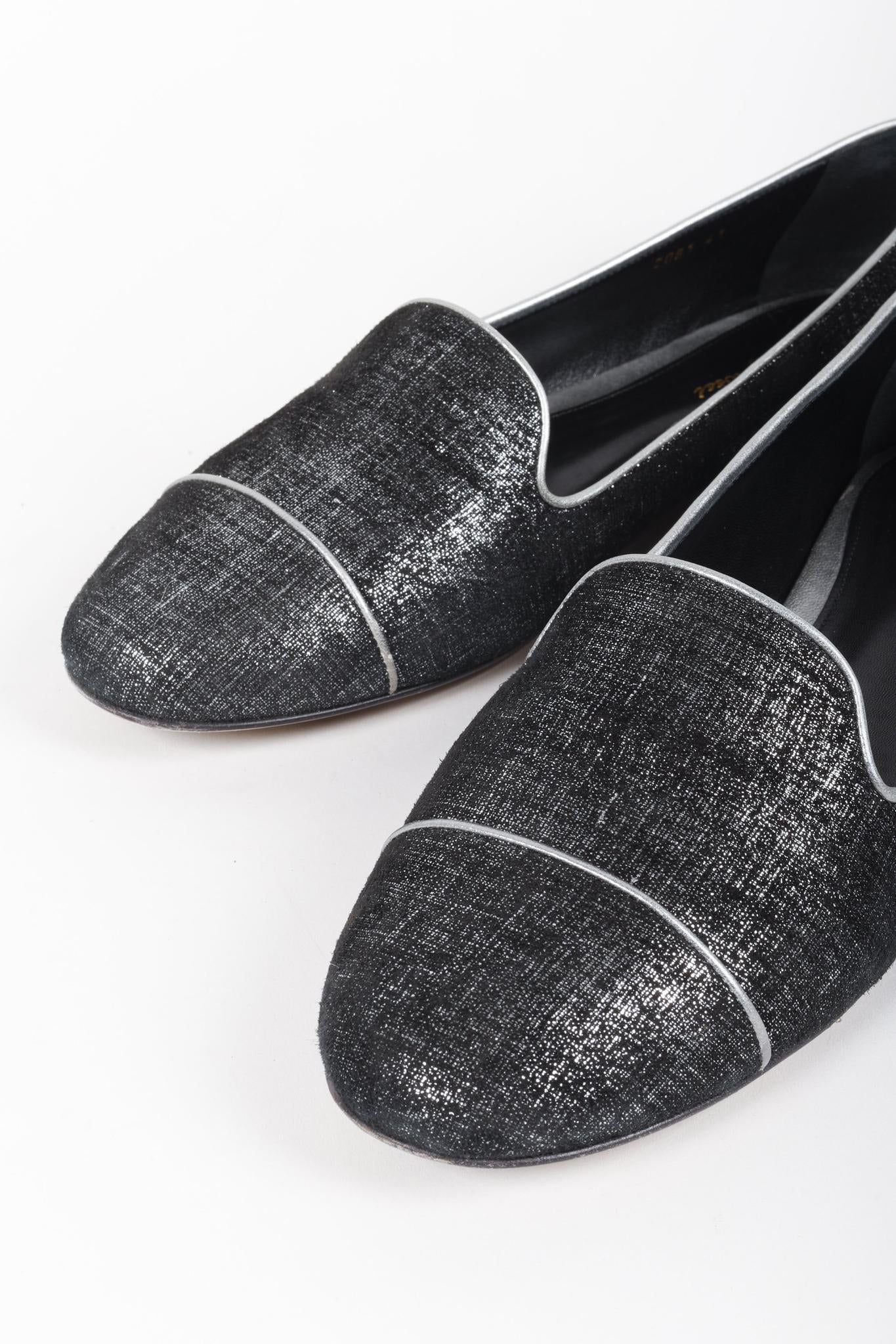 Gianvito Rossi Metallic Suede Loafers