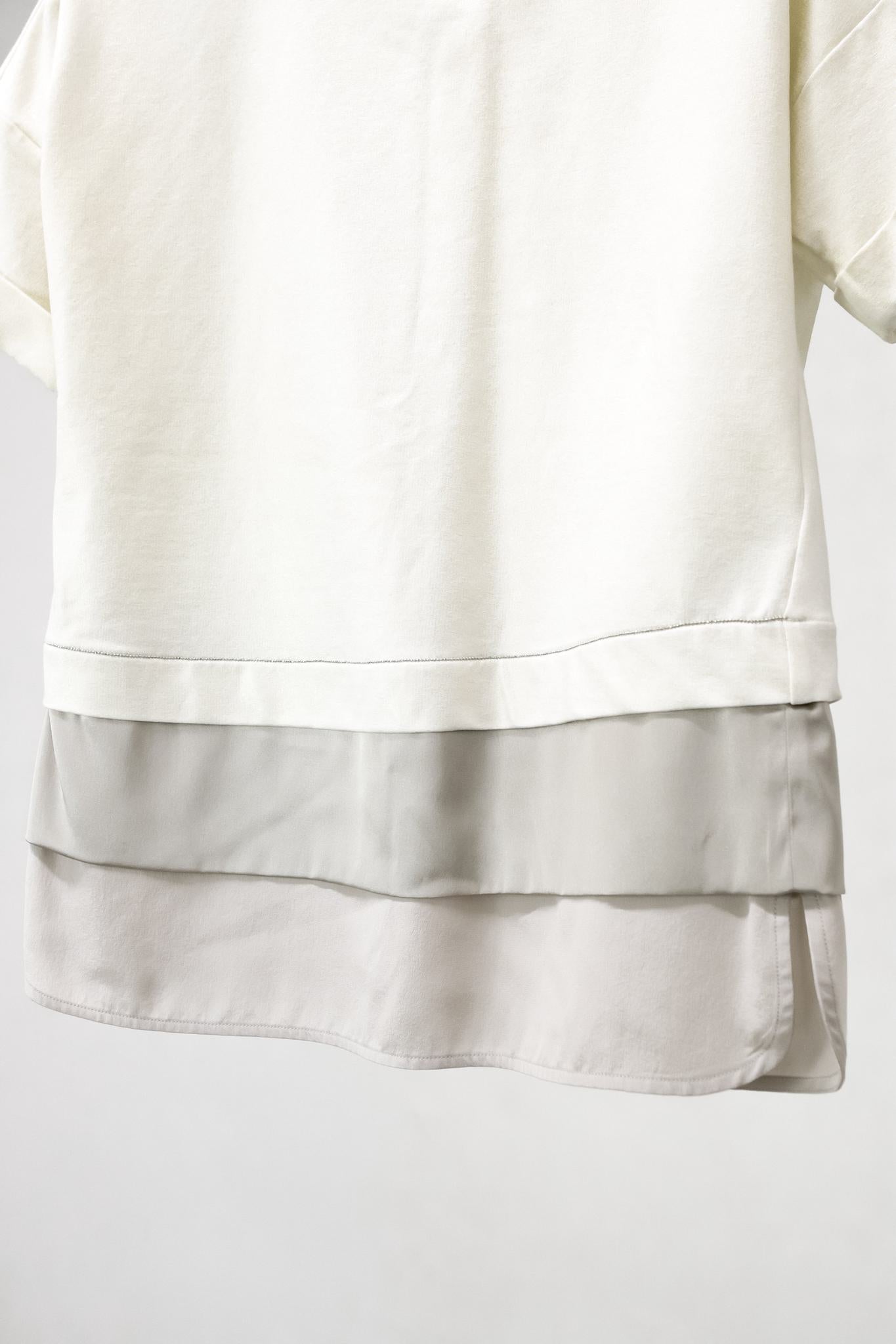 Peserico Cream Metallic Layered Tee