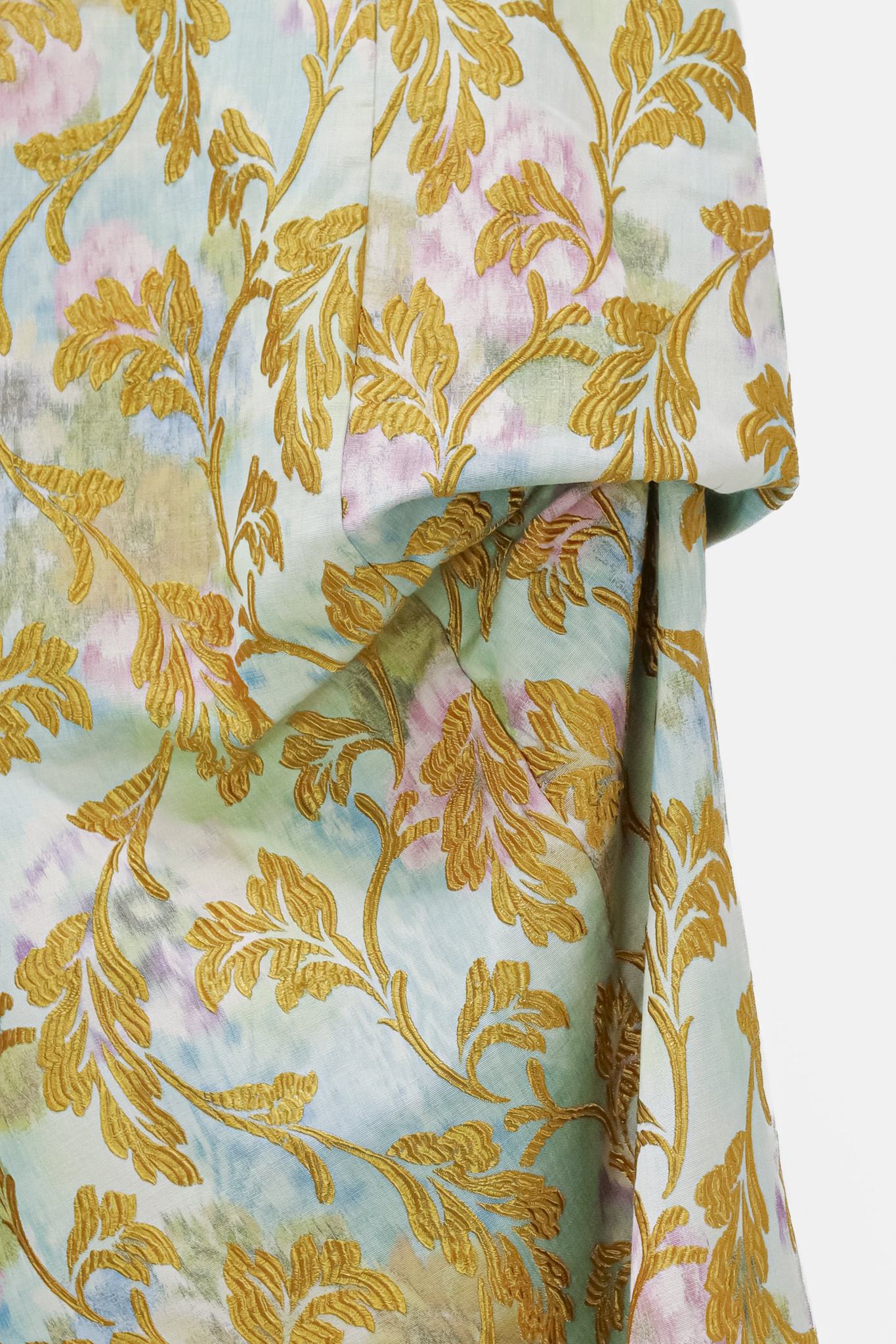 Marni Creme Dress With Floral Brocade Skirt
