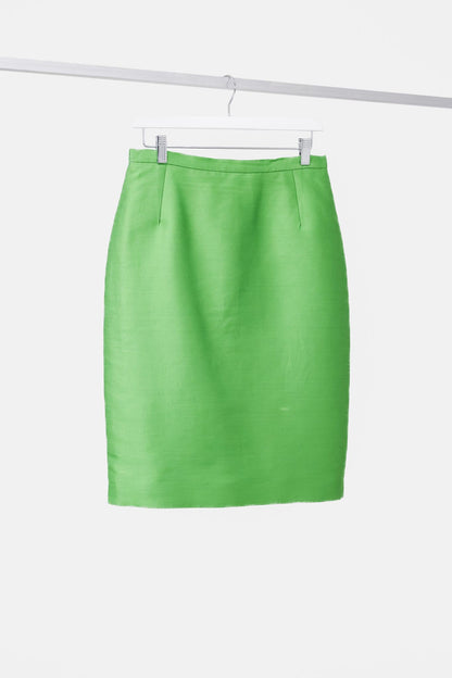 Oscar de La Renta Resort 2008 Green Satin Pencil Skirt