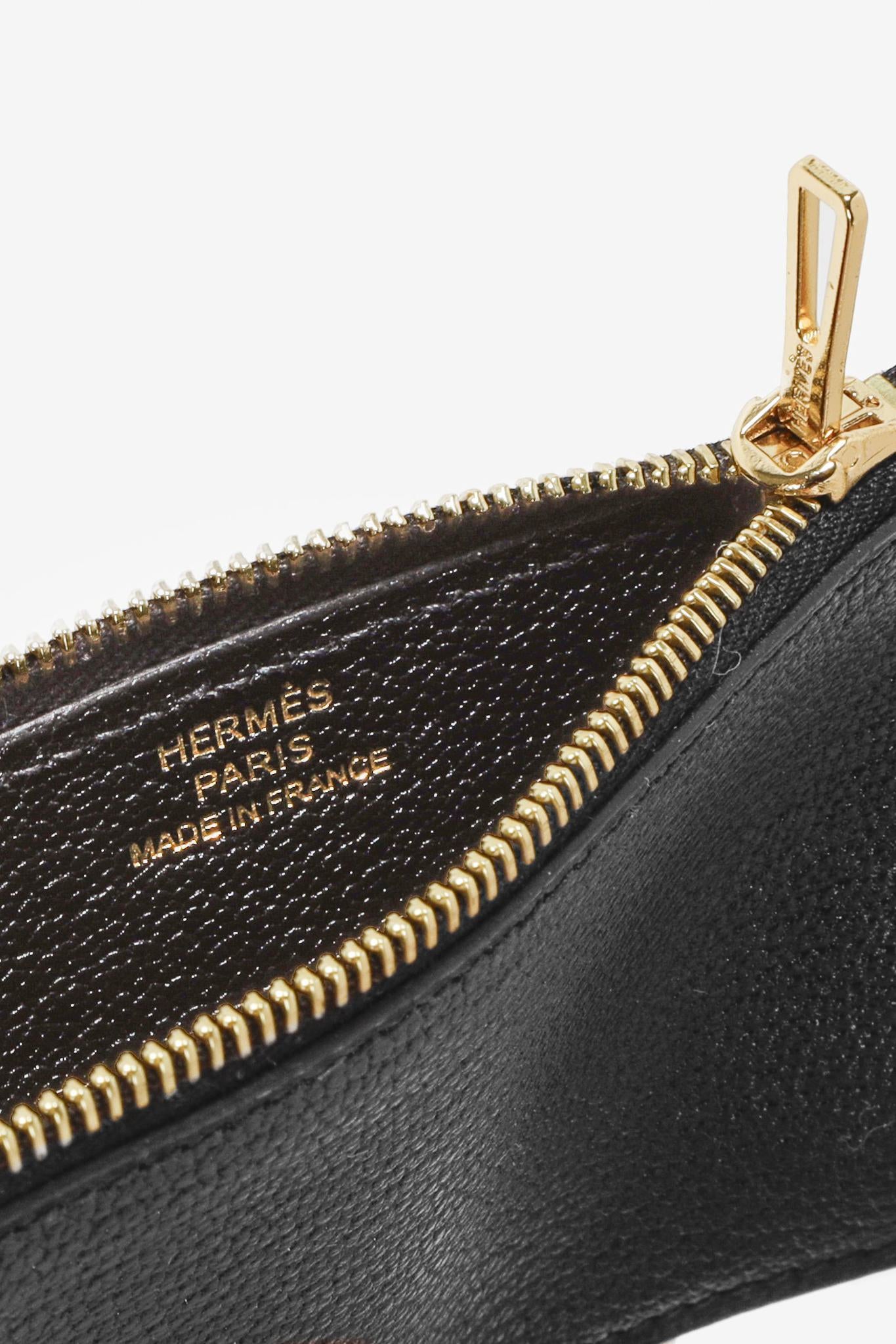 Hermès Roulis Slim Black Leather Wallet