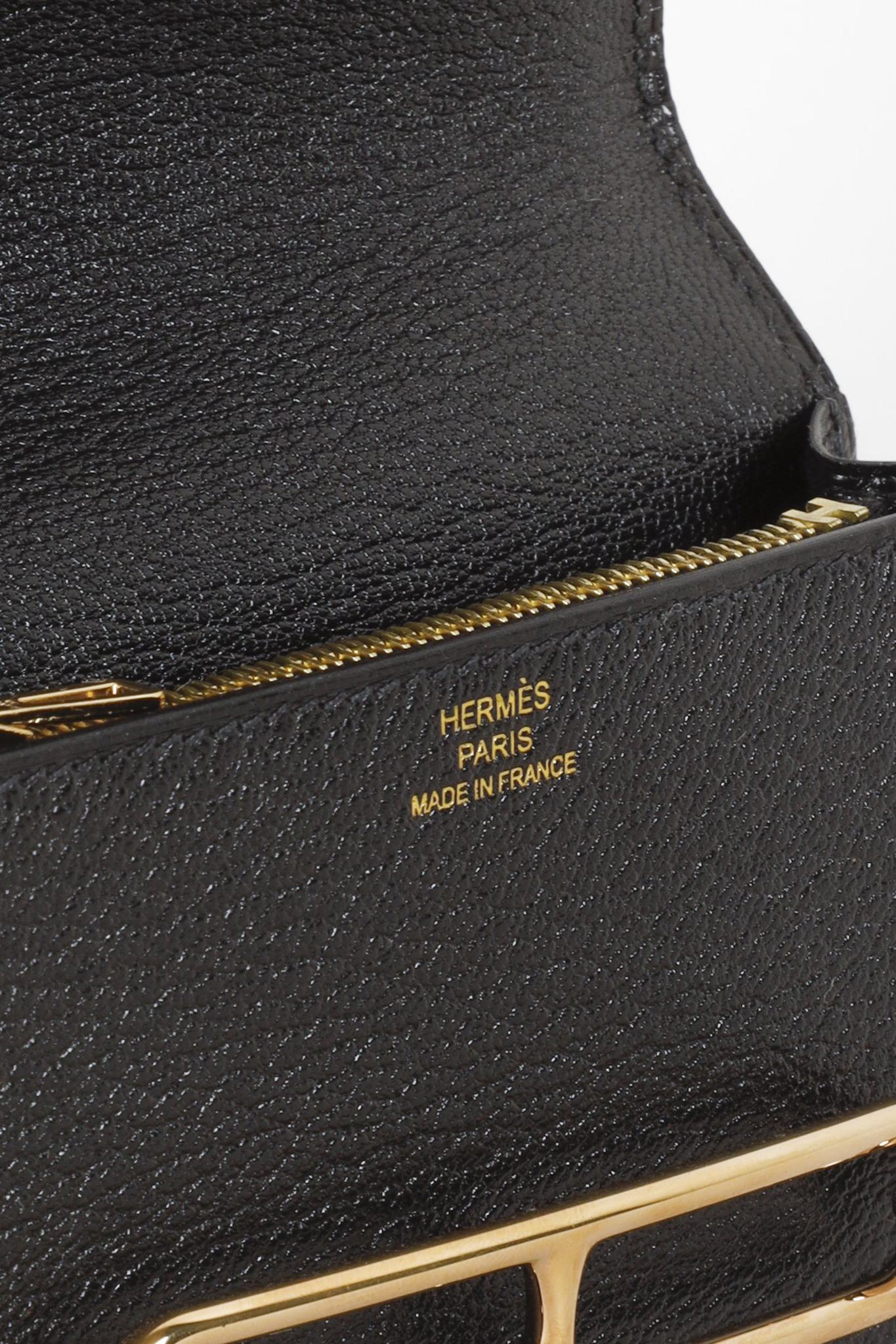 Hermès Roulis Slim Black Leather Wallet