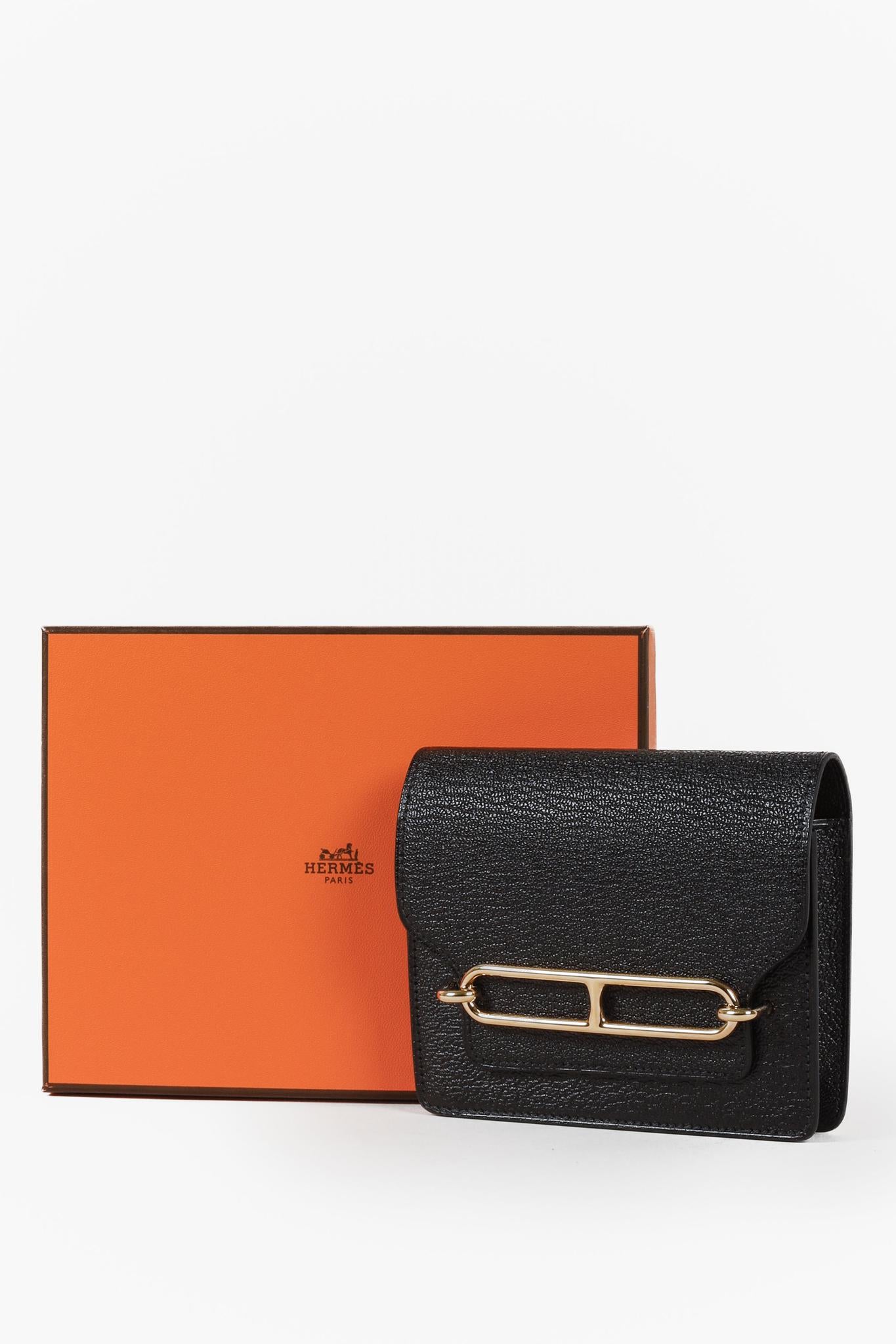 Hermès Roulis Slim Black Leather Wallet
