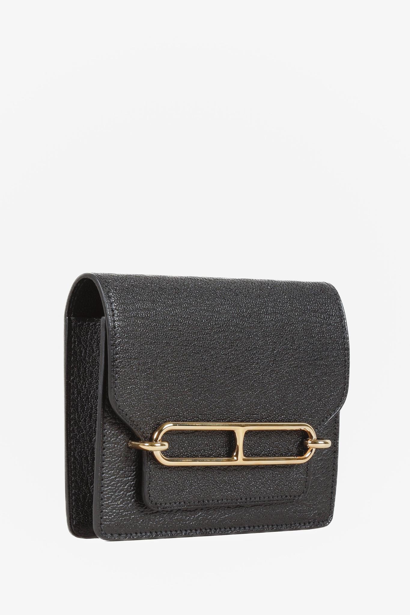 Hermès Roulis Slim Black Leather Wallet