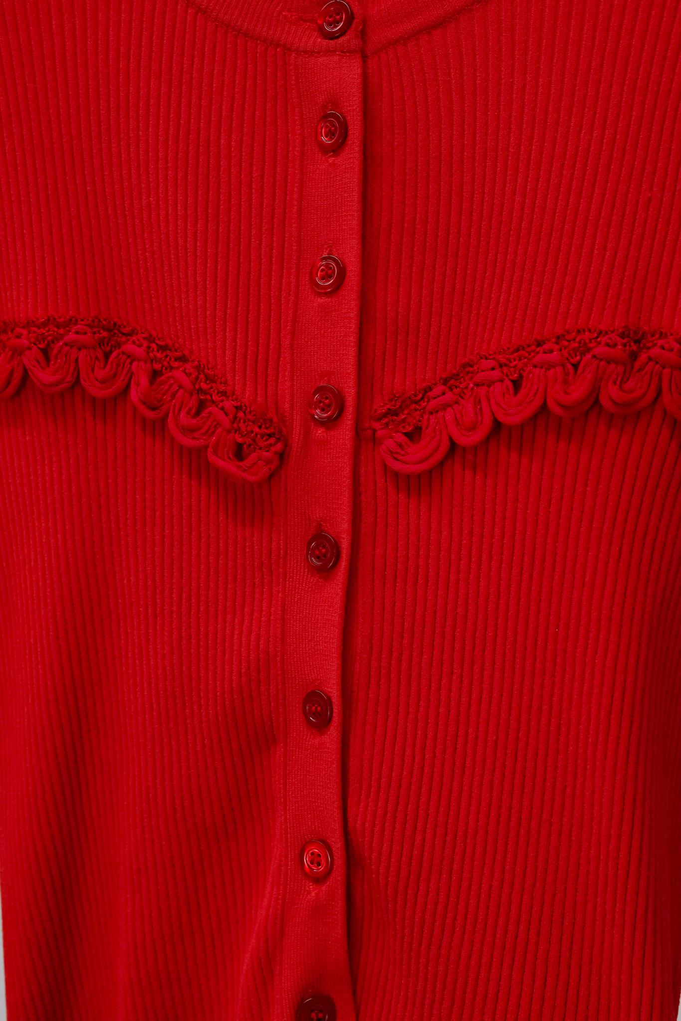 Moschino Red Rib Knit Cardigan