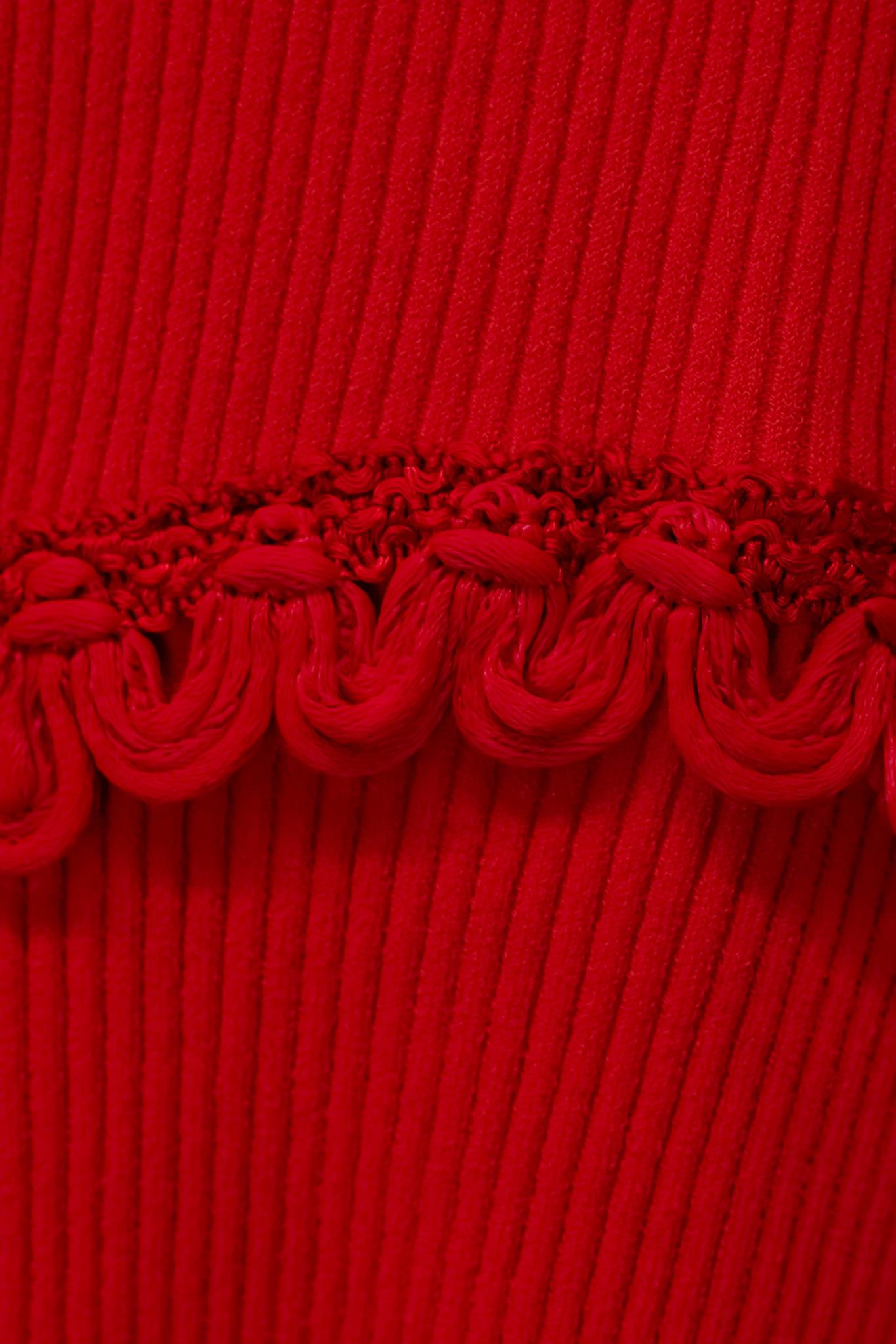 Moschino Red Rib Knit Cardigan