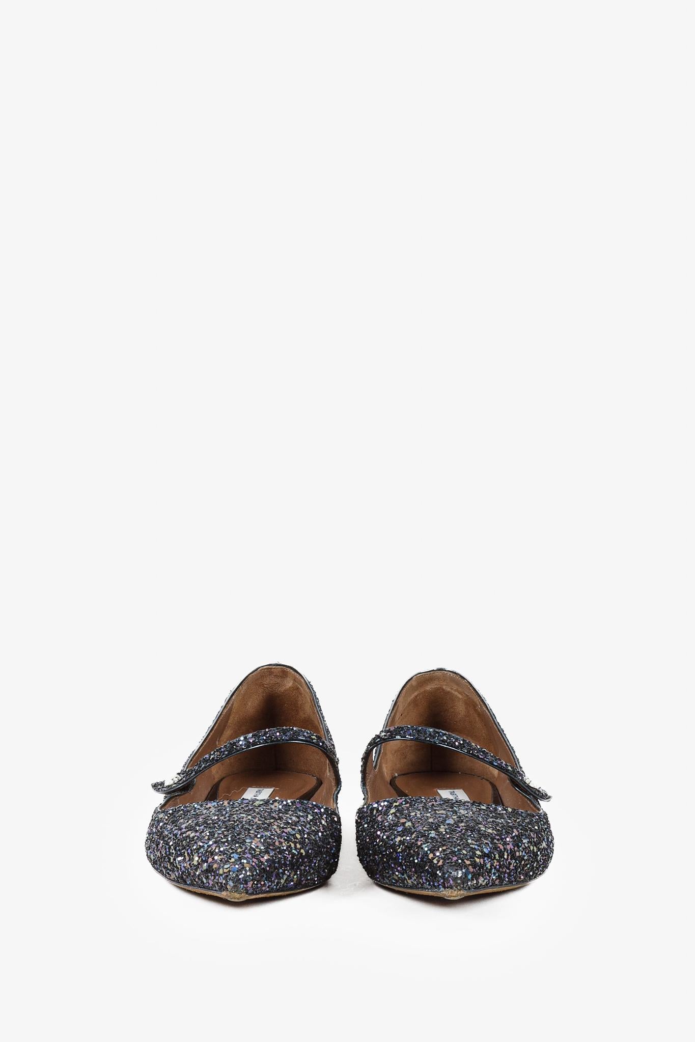 Tabitha Simmons Hermione Glitter-Finished Flats