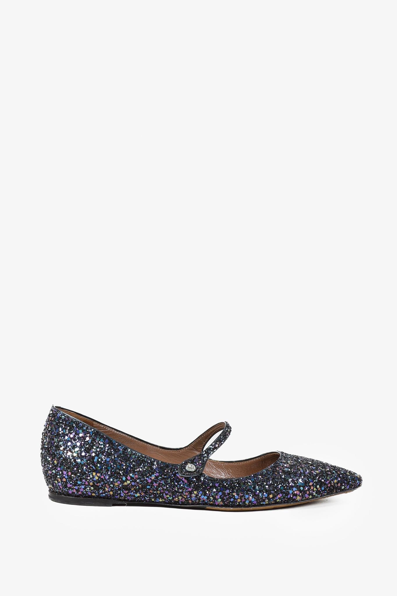 Tabitha Simmons Hermione Glitter-Finished Flats