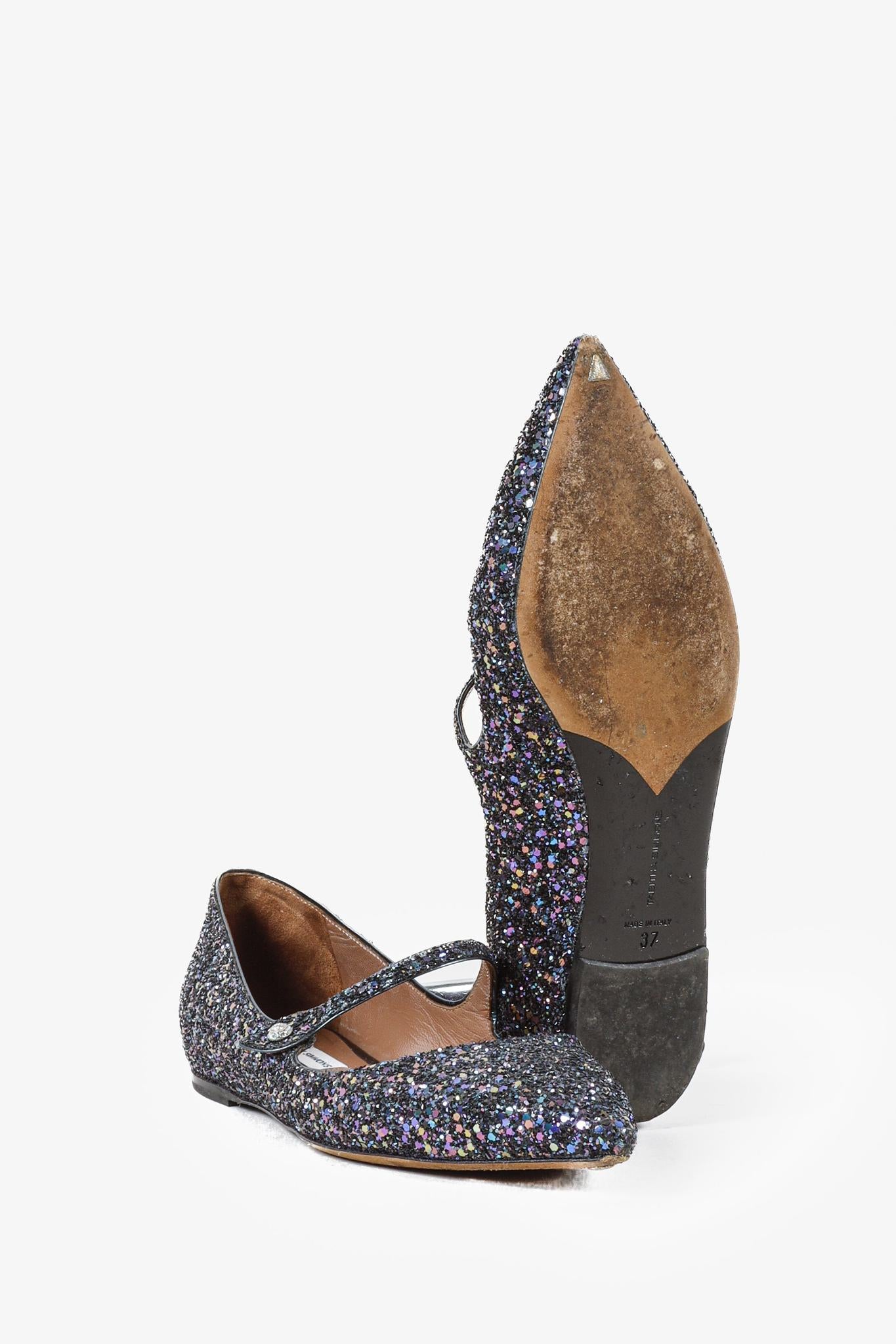 Tabitha Simmons Hermione Glitter-Finished Flats