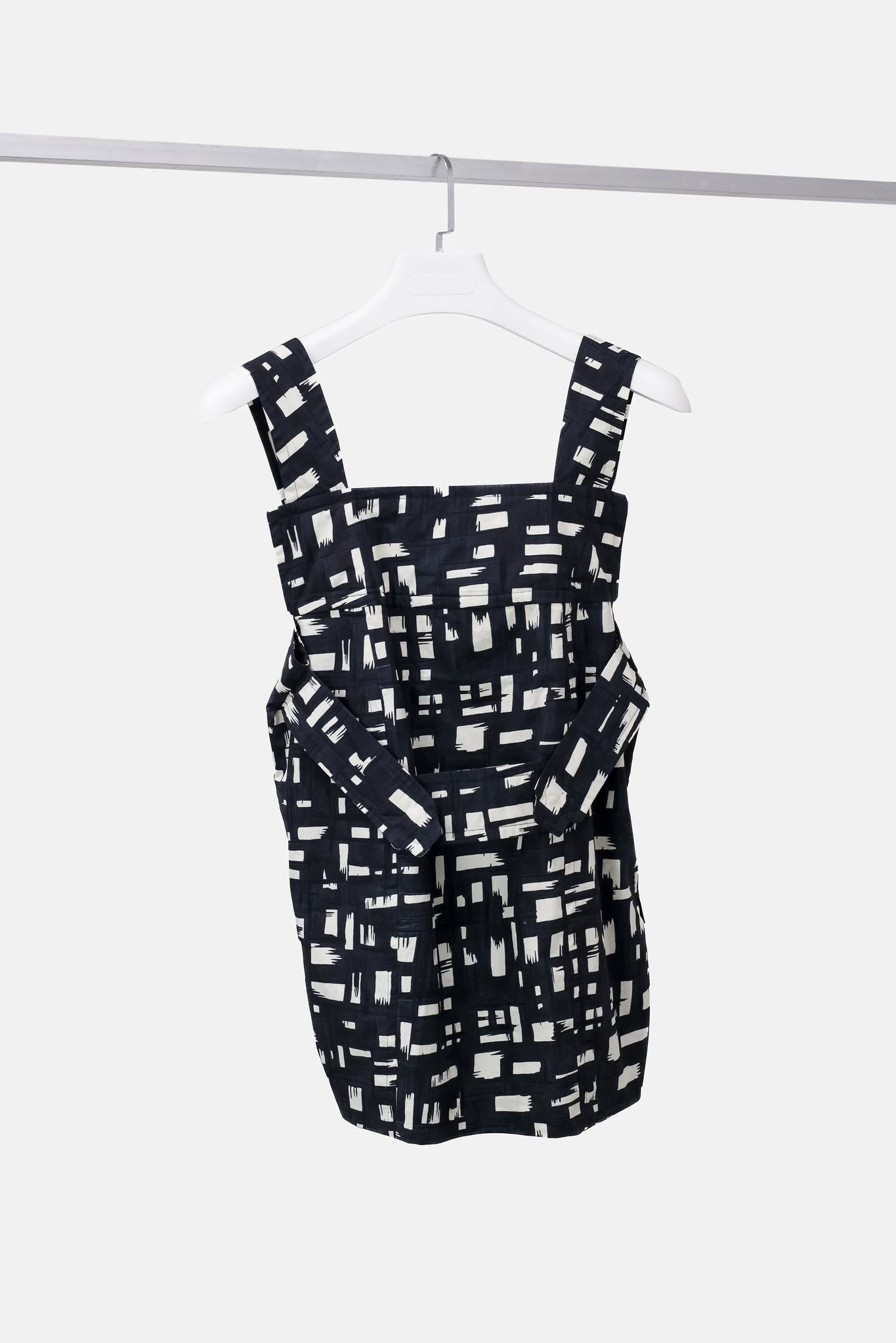 Marni Hatch Print Cotton Apron Tank