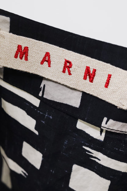 Marni Hatch Print Cotton Apron Tank