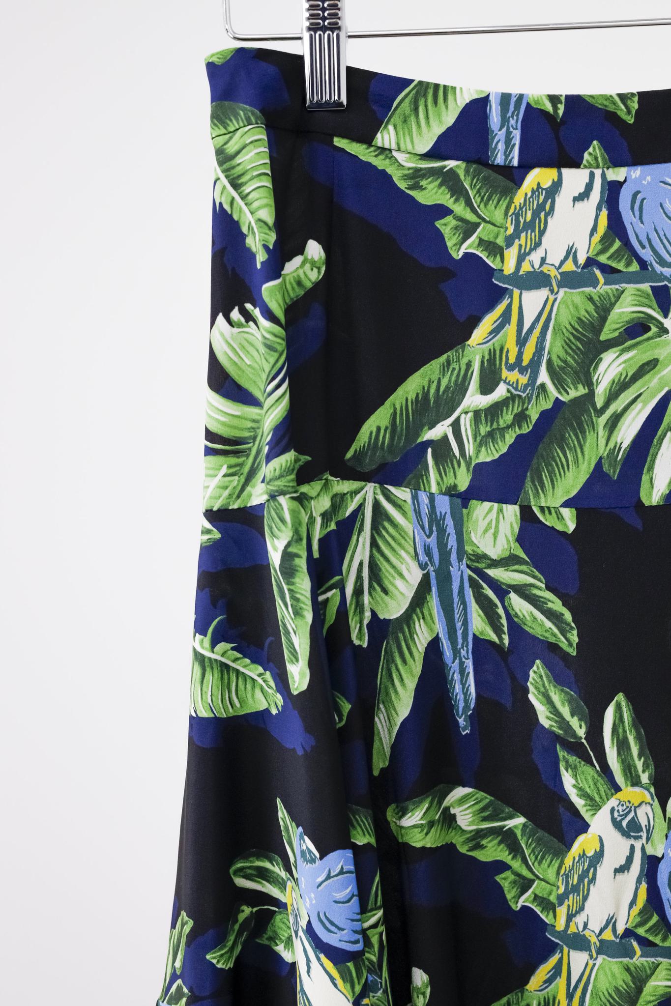 Stella McCartney Birds of Paradise Palm & Parrot Skirt