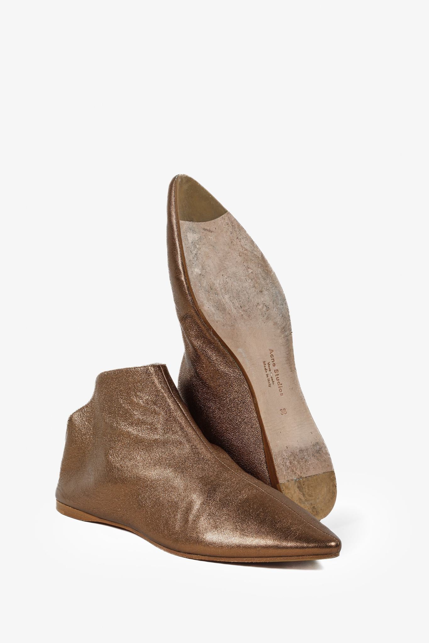 Acne Studios Metallic Bronze Babouche Slippers