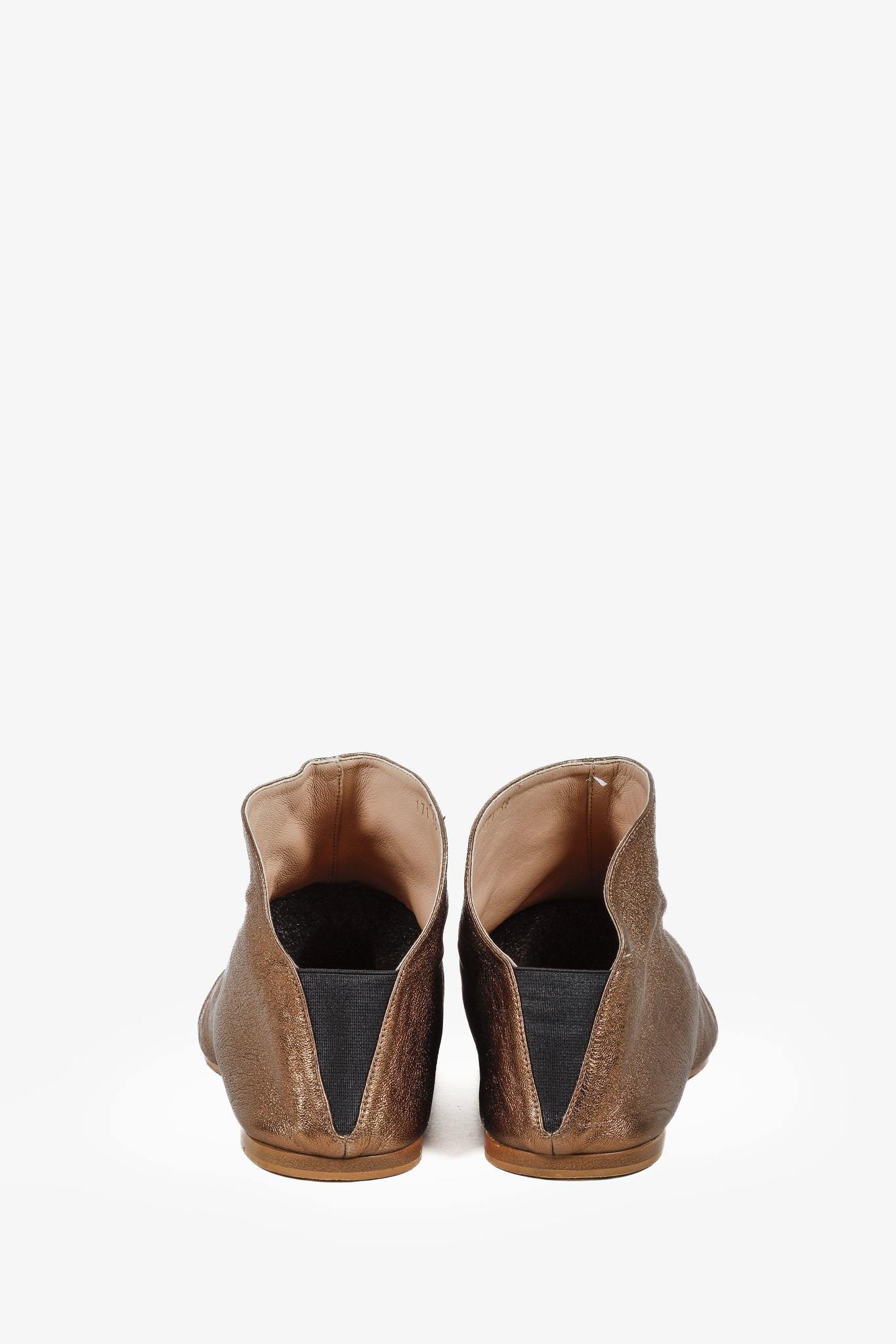 Acne Studios Metallic Bronze Babouche Slippers