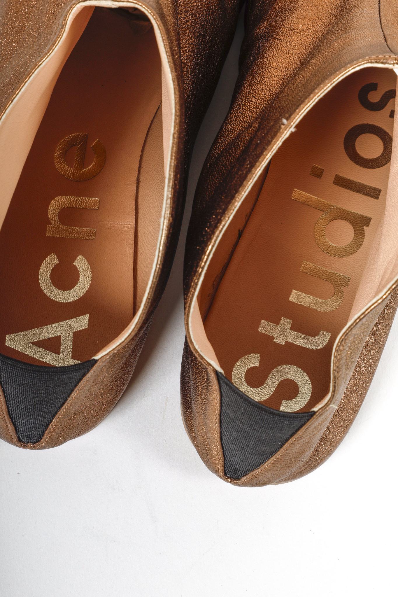 Acne Studios Metallic Bronze Babouche Slippers