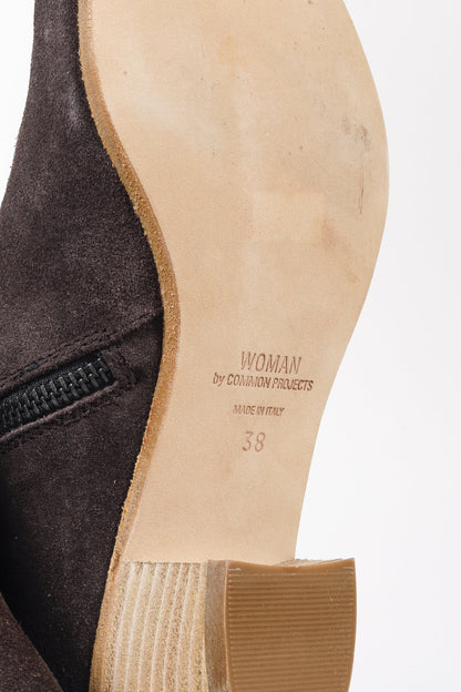 Woman by Common Projects Brown Suede Ankle Boots