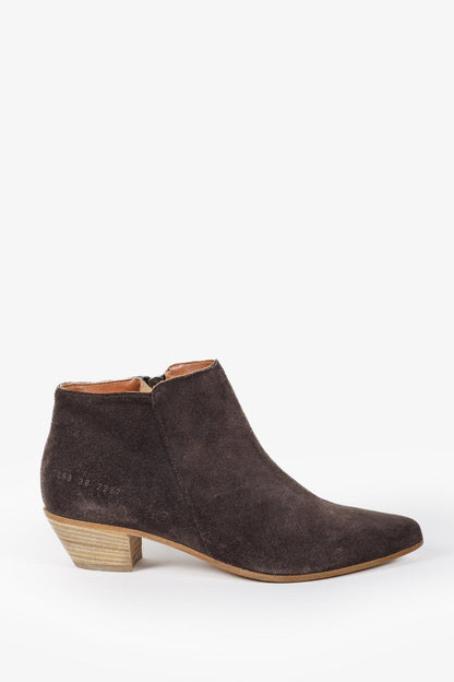 Woman by Common Projects Brown Suede Ankle Boots