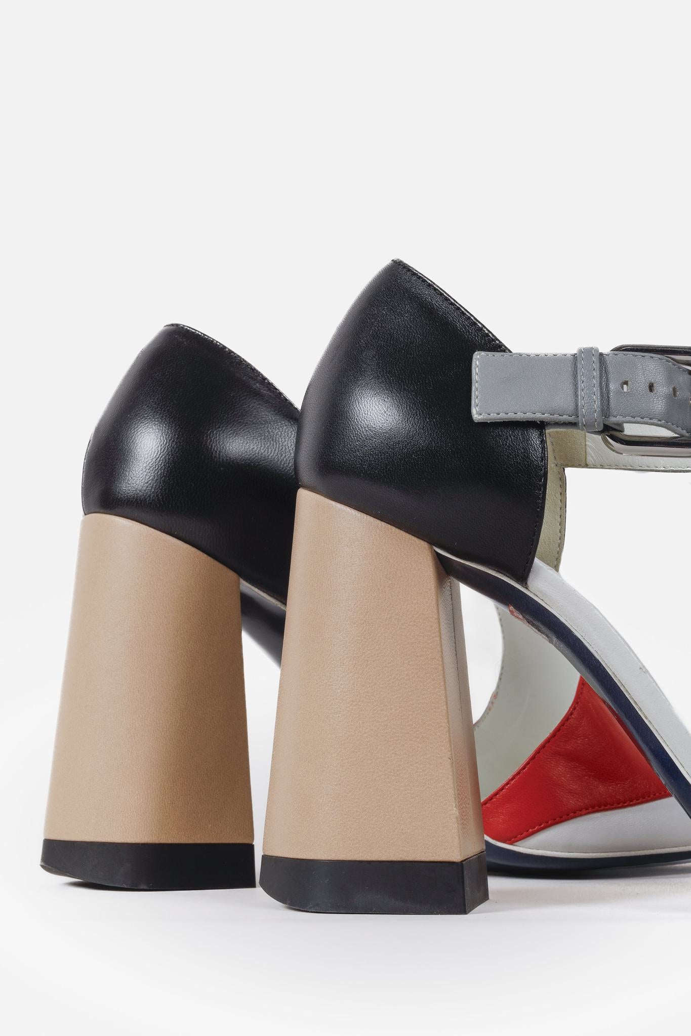 Jil Sander Colour Block Block Heels