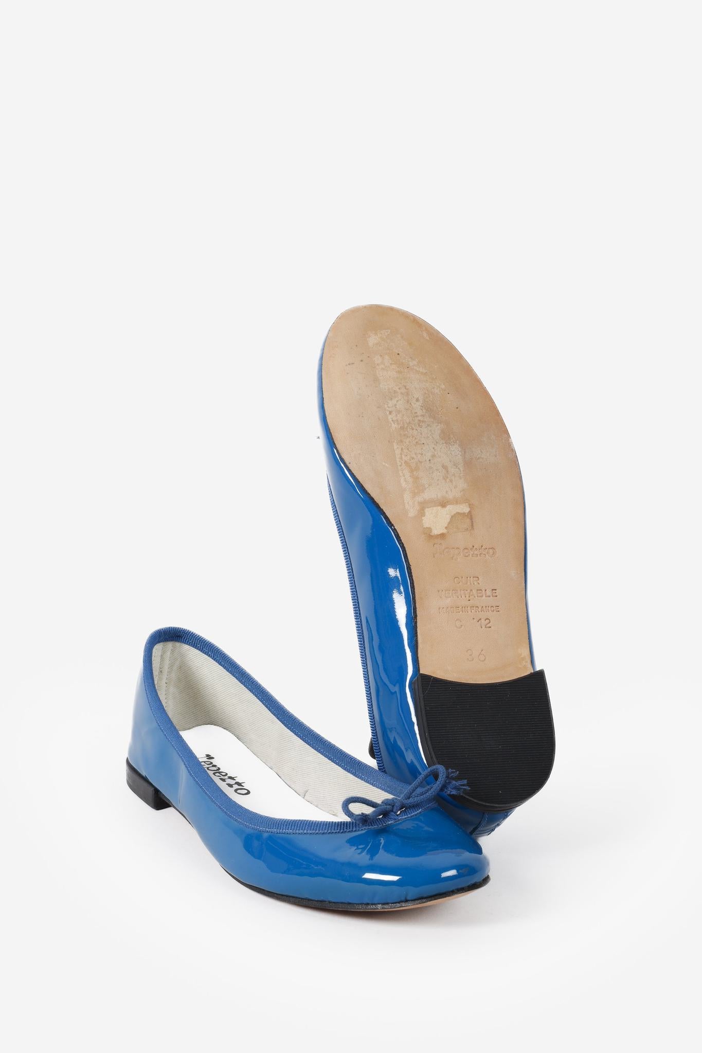 Repetto Blue Patent Cendrillon Flats