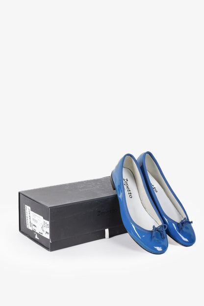 Repetto Blue Patent Cendrillon Flats