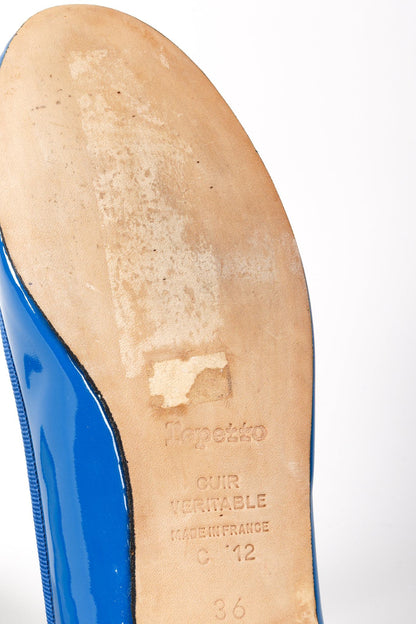 Repetto Blue Patent Cendrillon Flats