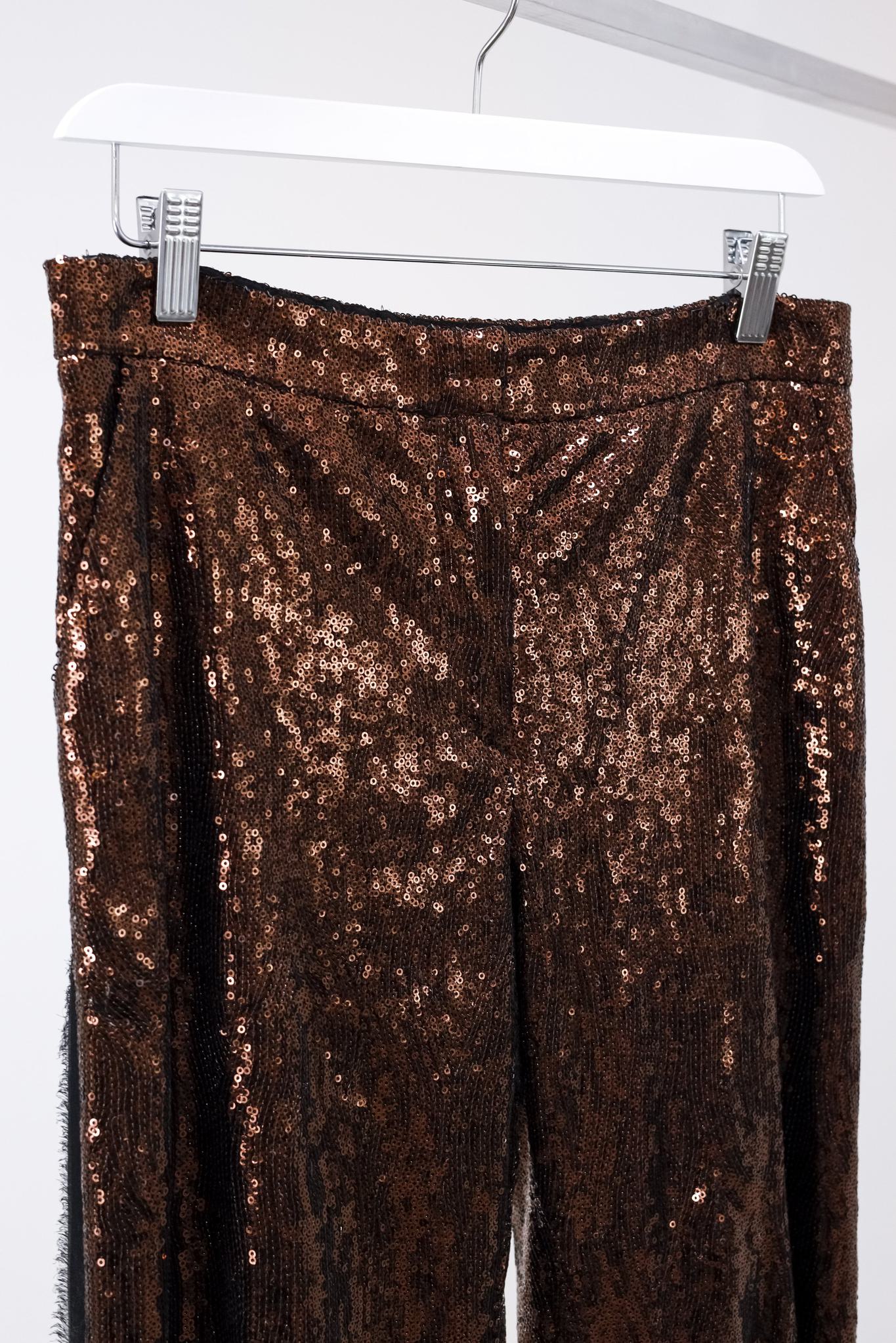 Erdem Sequin Burnt Orange Pant