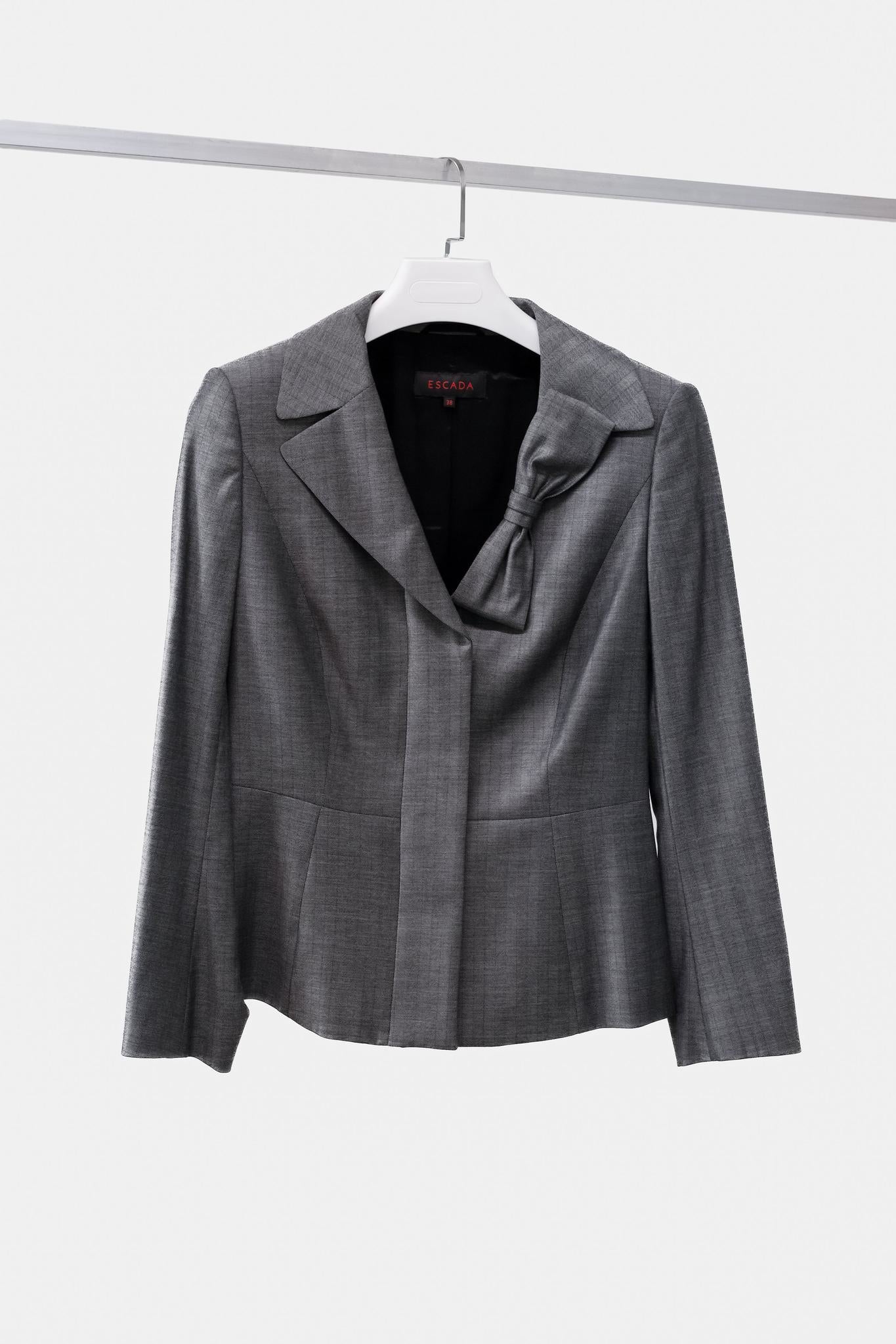 Escada Grey Blazer with Bow Lapel