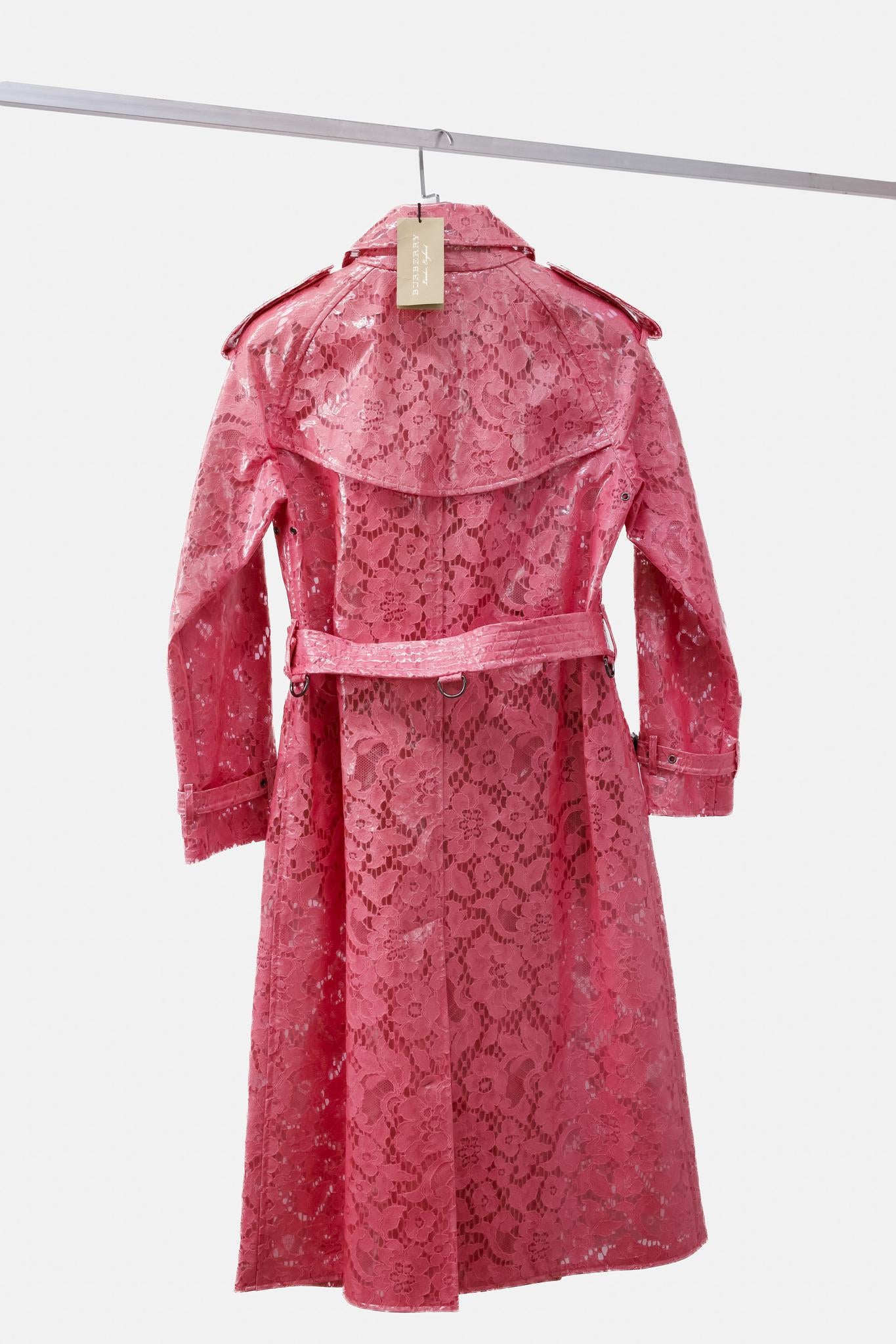 Burberry Pink Eastheath Embellished Trench Coat