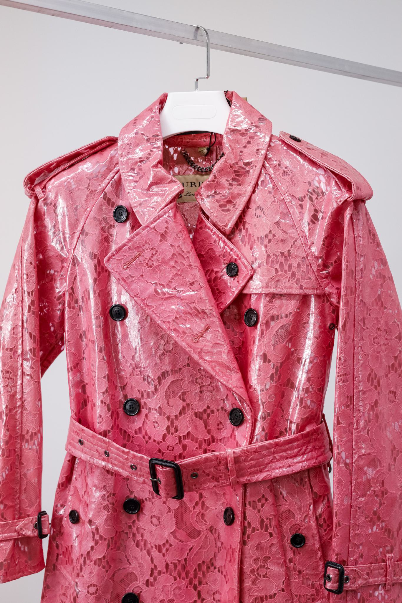 Burberry Pink Eastheath Embellished Trench Coat