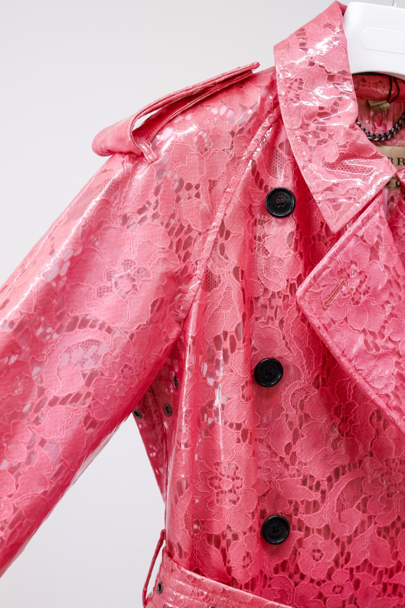 Burberry Pink Eastheath Embellished Trench Coat