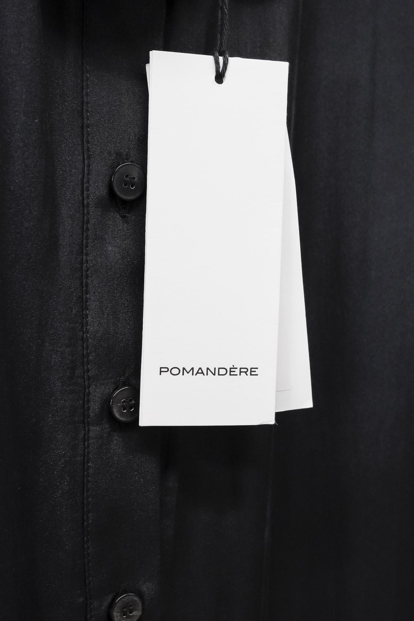 Pomandère Black Pleated Hem Maxi Dress