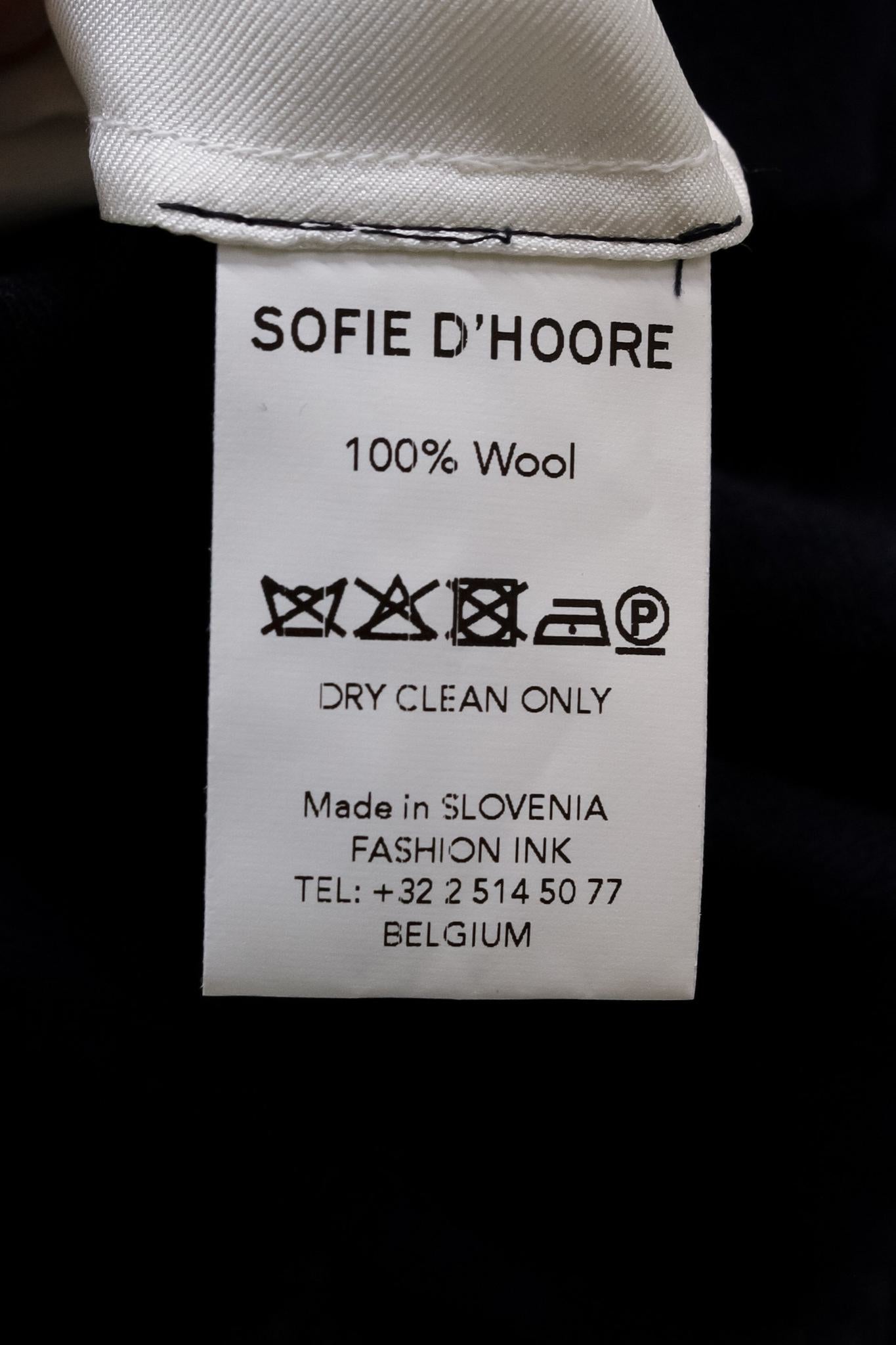 Sofie D’Hoore Gathered Neck Navy Wool Maxi Dress