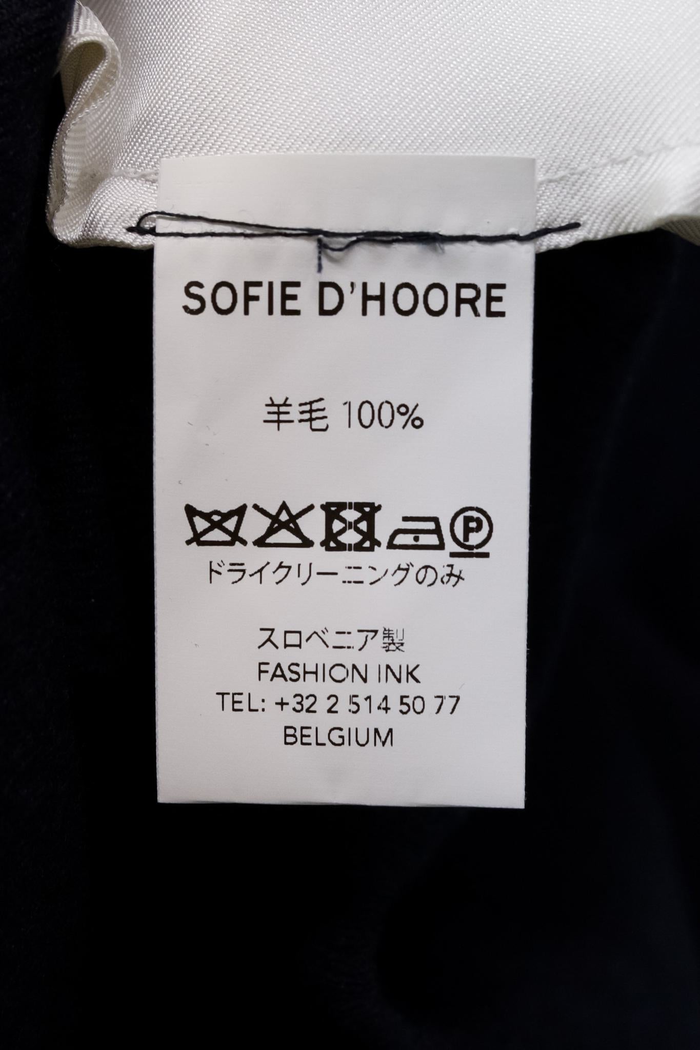 Sofie D’Hoore Gathered Neck Navy Wool Maxi Dress