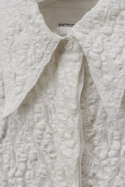 Victoria Beckham Off-White Cloqué 70s Lace Shirt