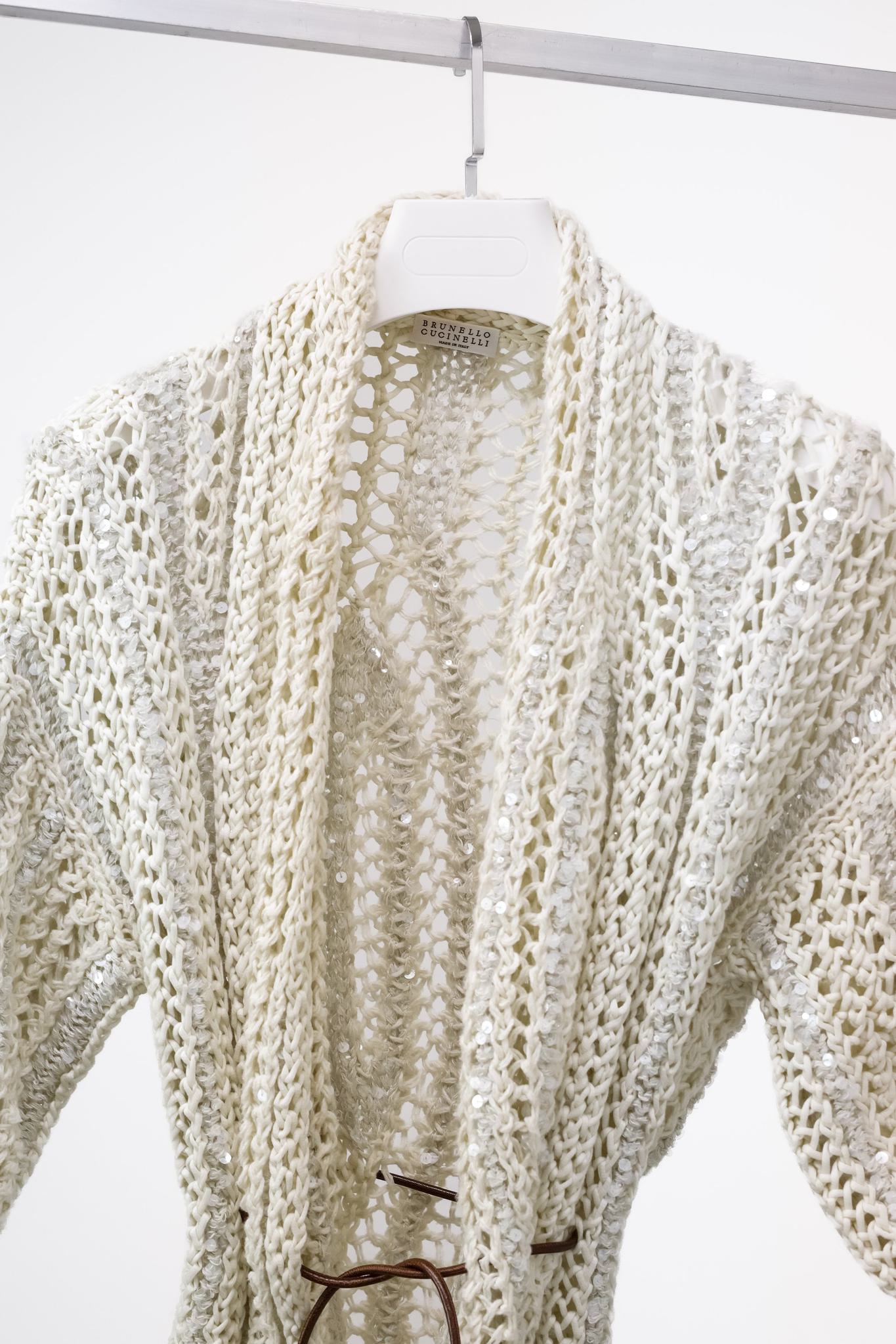 Brunello Cucinelli Sequinned Belted Cardigan
