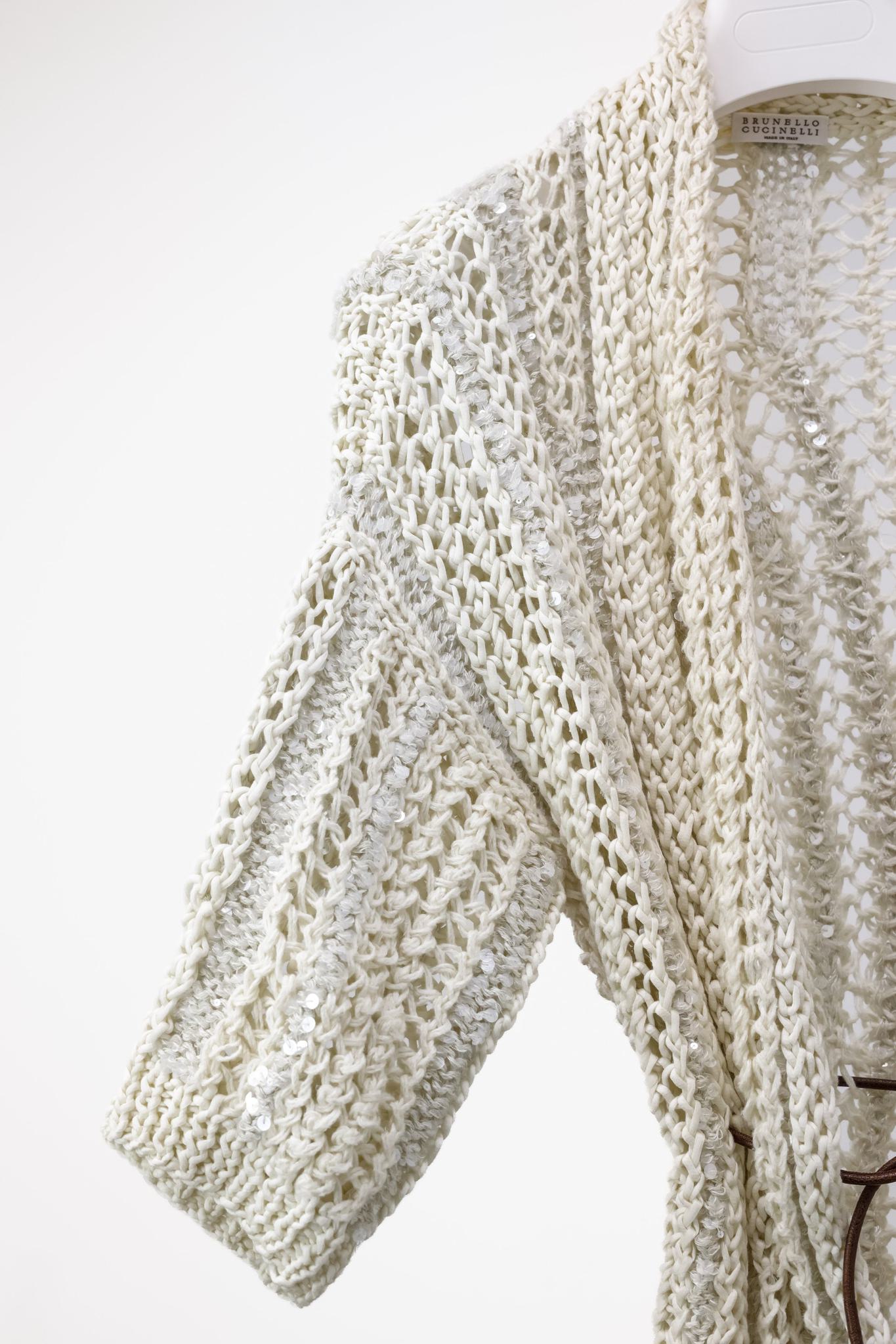 Brunello Cucinelli Sequinned Belted Cardigan
