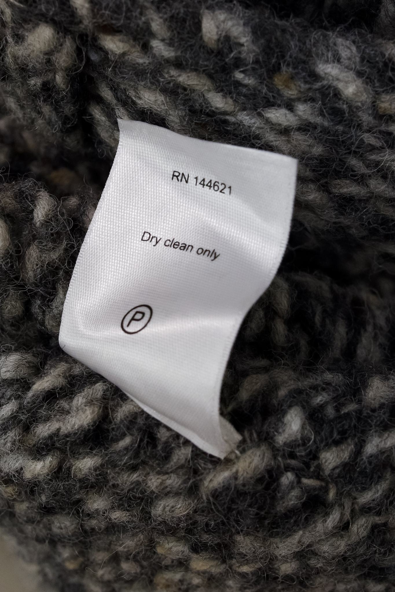 R13 AW/21 Grey Oversized Lapel Sweater Coat