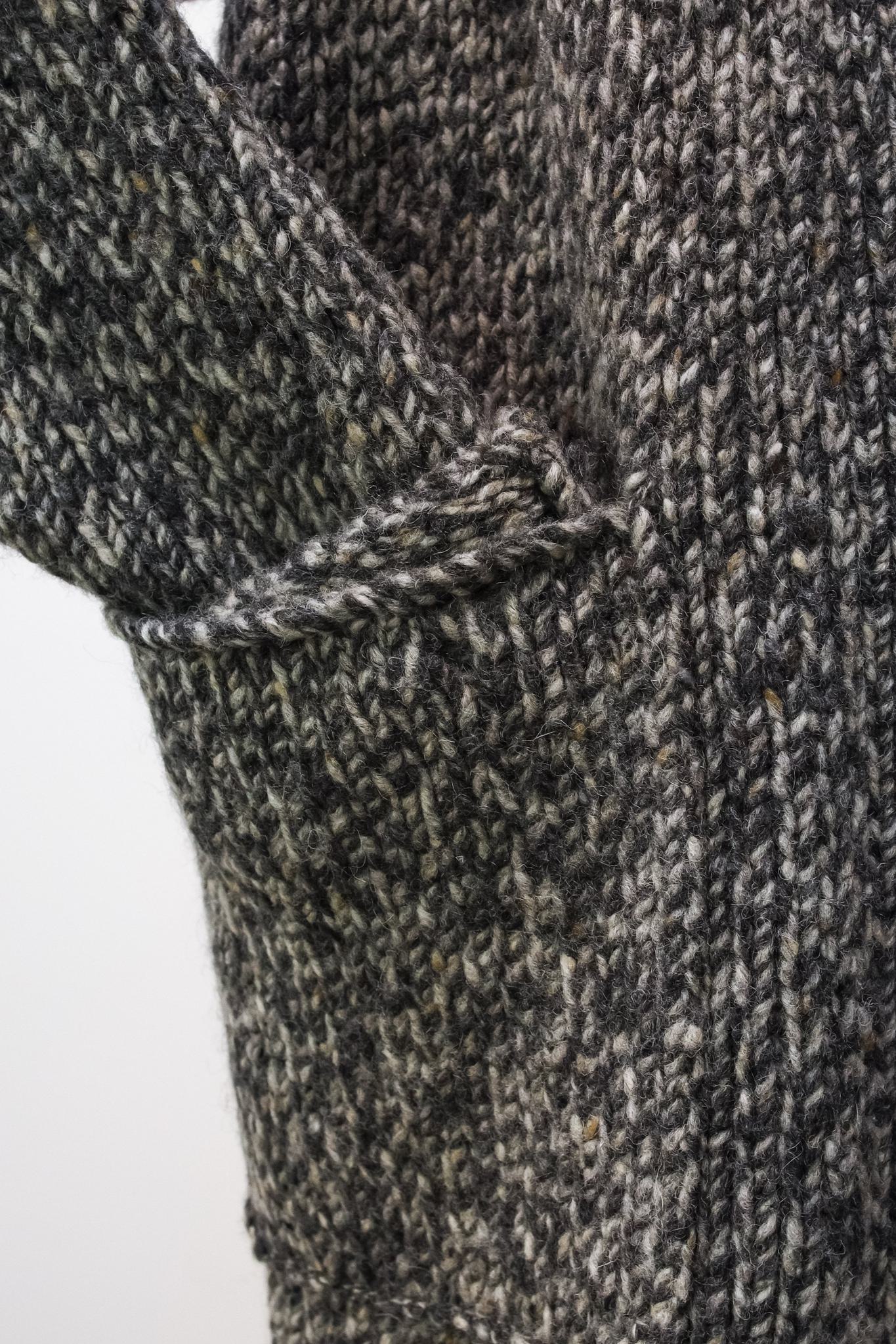 R13 AW/21 Grey Oversized Lapel Sweater Coat