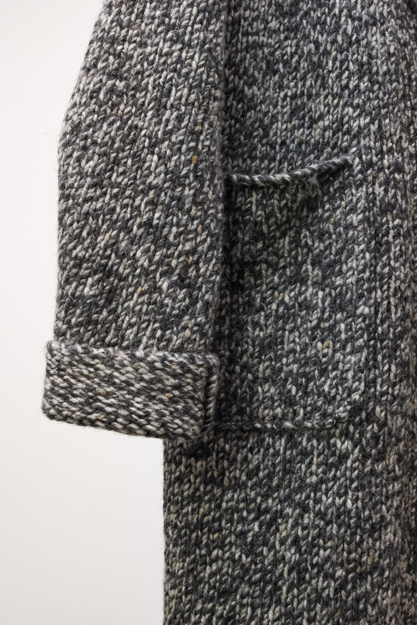 R13 AW/21 Grey Oversized Lapel Sweater Coat